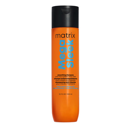 Matrix front bottle showing sleek packaging and quick frizz control benefit