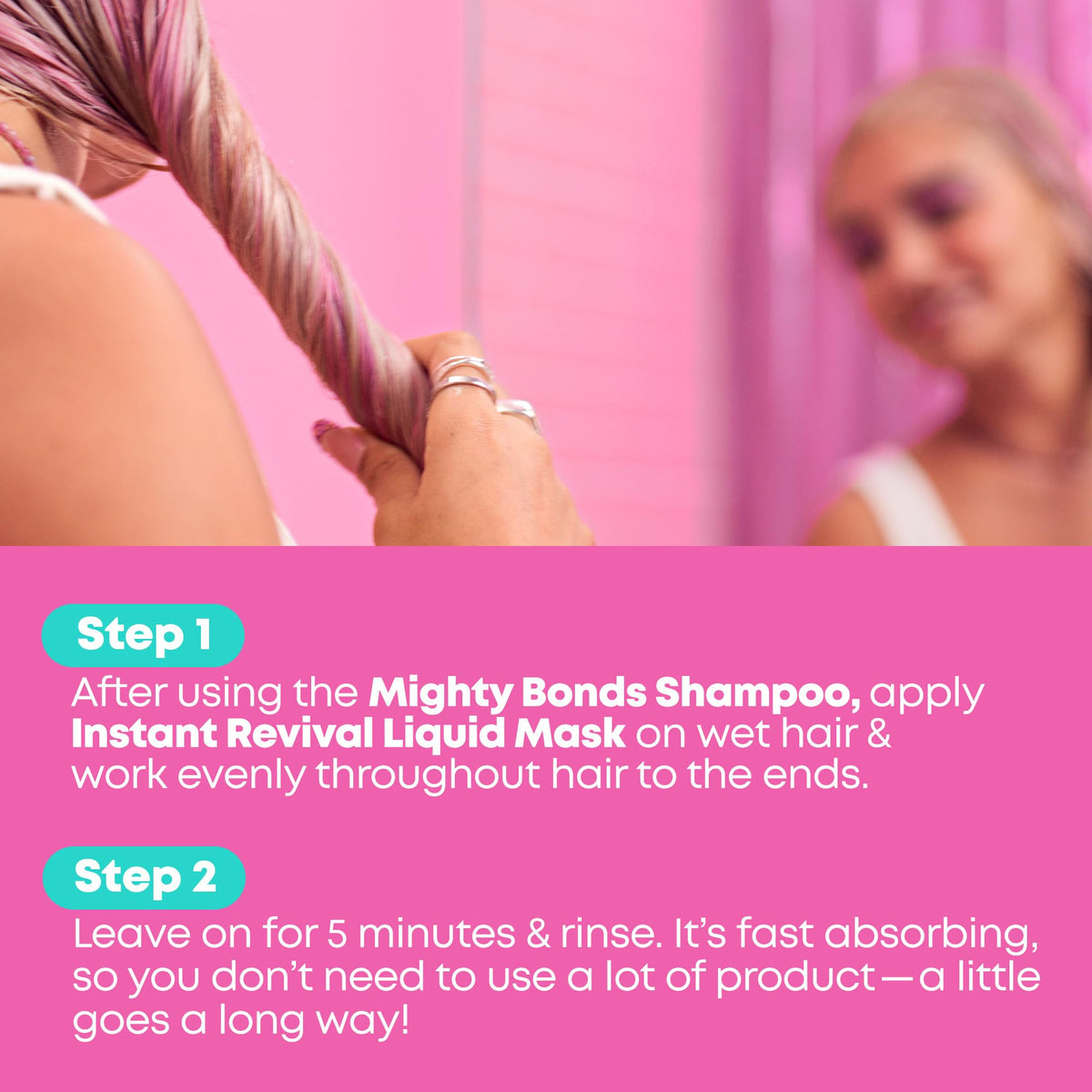 Matrix Instacure bottle in hand for size and easy-at-home use