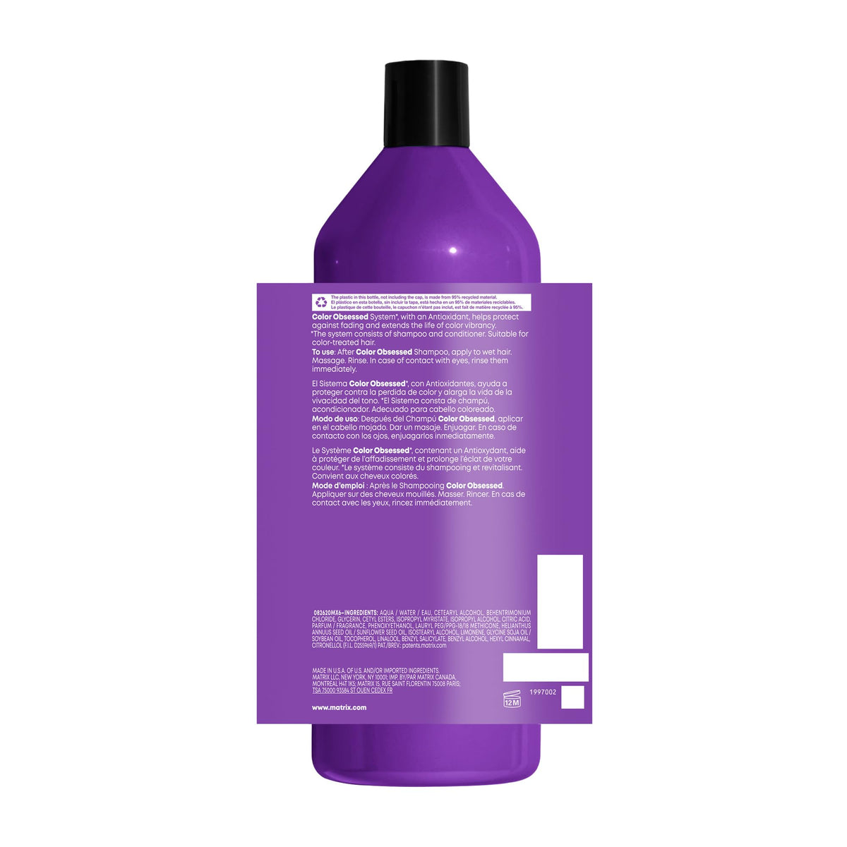 Matrix conditioner on bathroom shelf in lifestyle setting showing everyday color care benefit