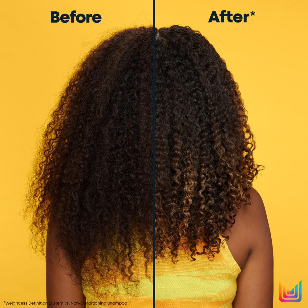MATRIX applying mask to curly hair demonstrating improved detangling and definition