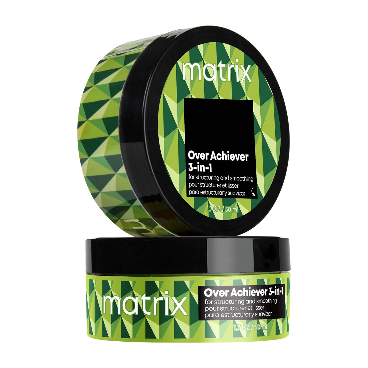 Matrix Over Achiever front packaging shows compact styling wax for travel convenience