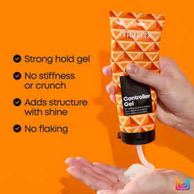 MATRIX close-up of gel texture highlighting smooth consistency and control