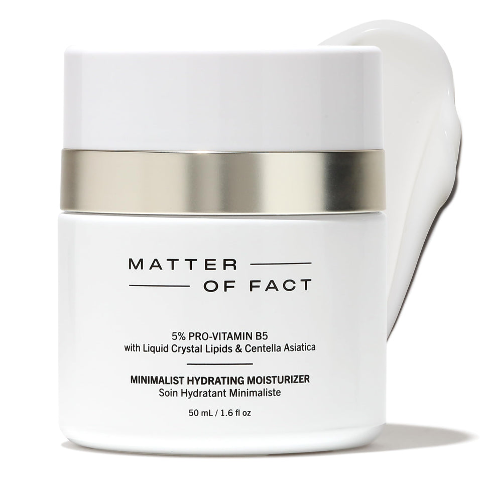 MATTER OF FACT front packaging showing the 50mL minimalist moisturizer and clear labeling for clarity