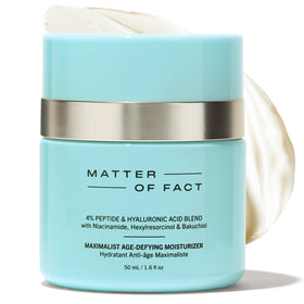 MATTER OF FACT front packaging showing jar and brand, conveys premium hydration
