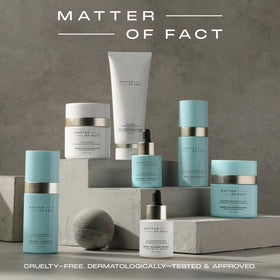 MATTER OF FACT label close-up showing ingredient highlights and fragrance-free benefit