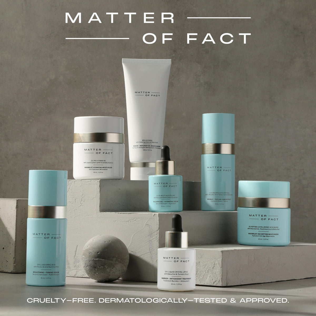 MATTER OF FACT label close-up with ingredients, assists informed ingredient review