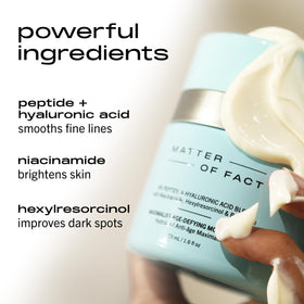 MATTER OF FACT pump dispensing cream, demonstrates easy hygienic application