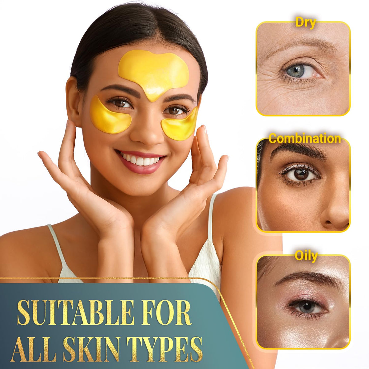 Matykos model applying under-eye patch highlighting reduced puffiness