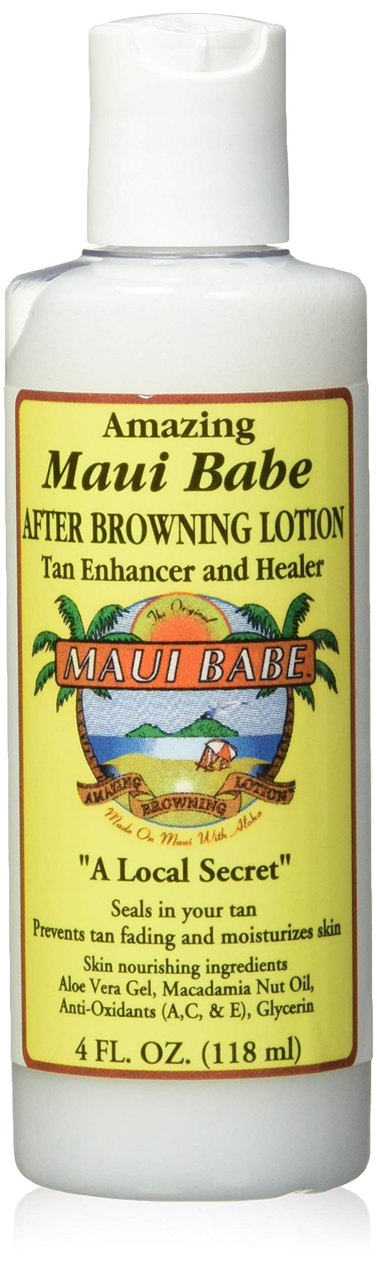 Maui Babe bottle front view showing label and travel-size convenience