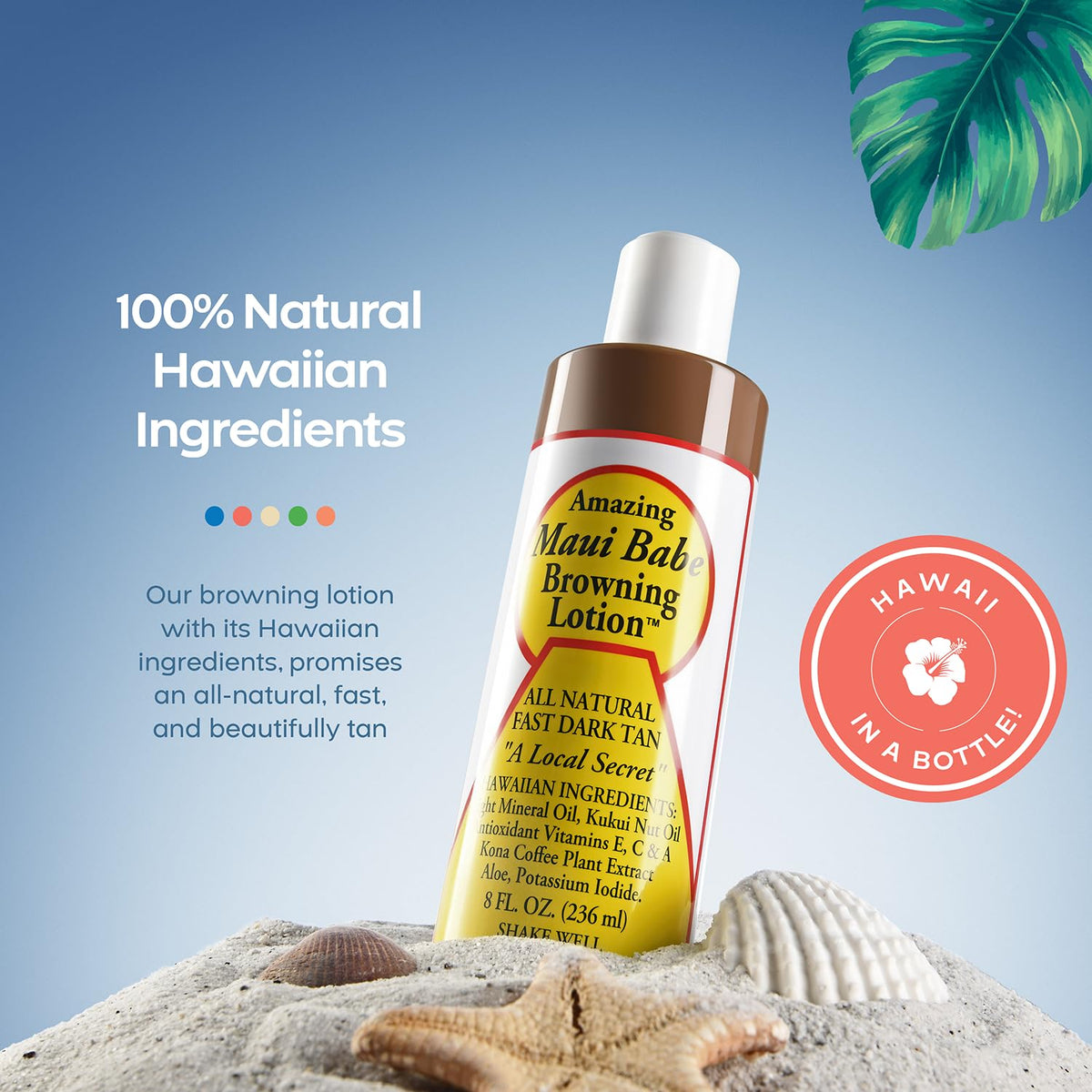 Maui Babe close texture of lotion showing lightweight creamy consistency