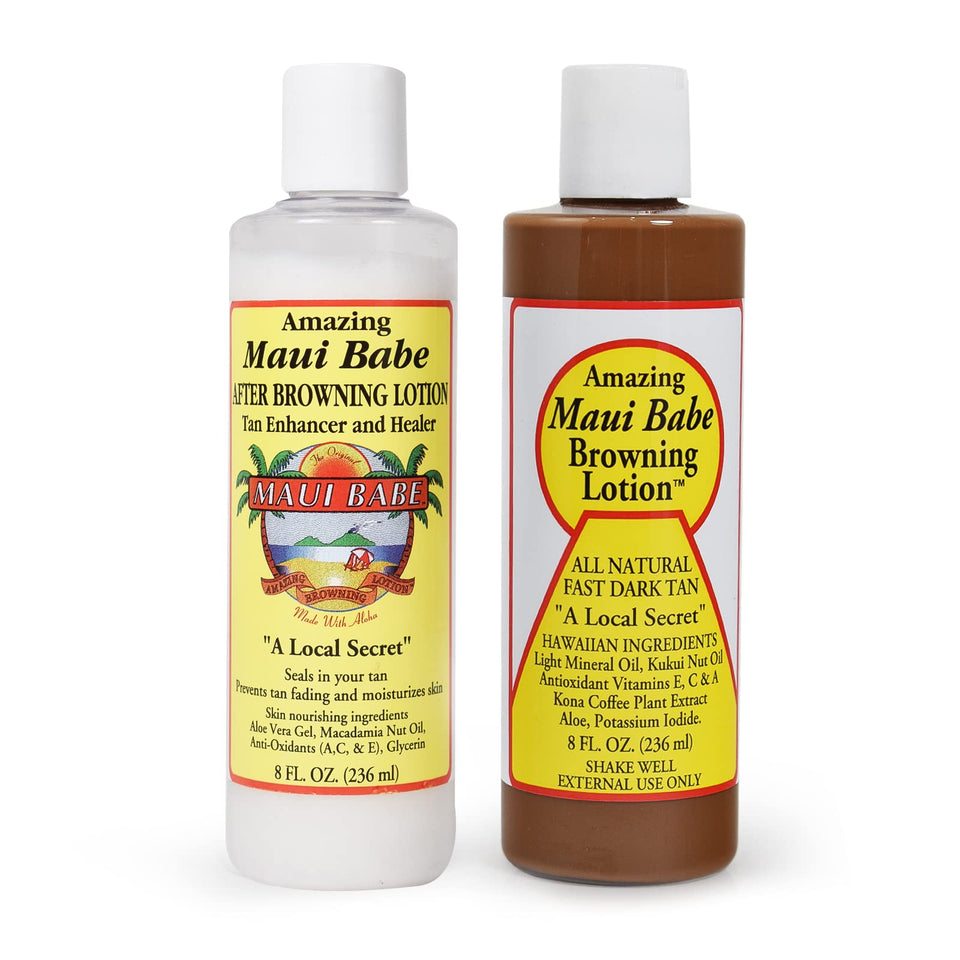 Maui Babe front packaging showing bottle and label with value