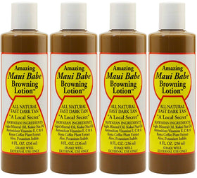 Maui Babe front packaging showing four 8 ounce bottles and product quantity benefit