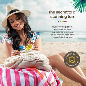 Maui Babe ingredients label close-up showing vitamins and antioxidants for skin nourishment