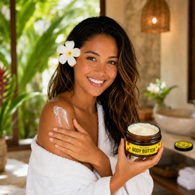 Maui Babe label close-up showing ingredients and product clarity benefit