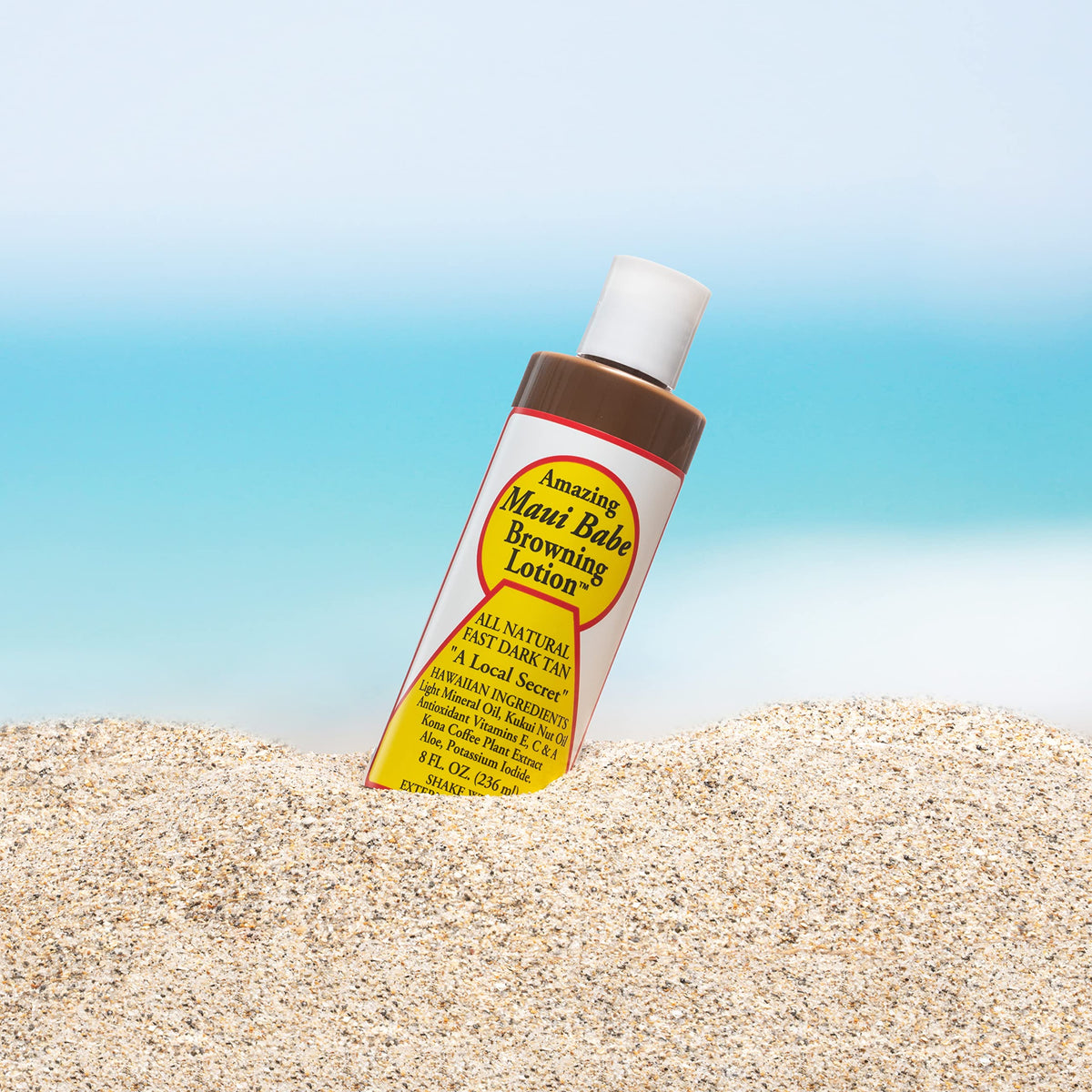 Maui Babe lotion texture demonstrating smooth, moisturizing consistency