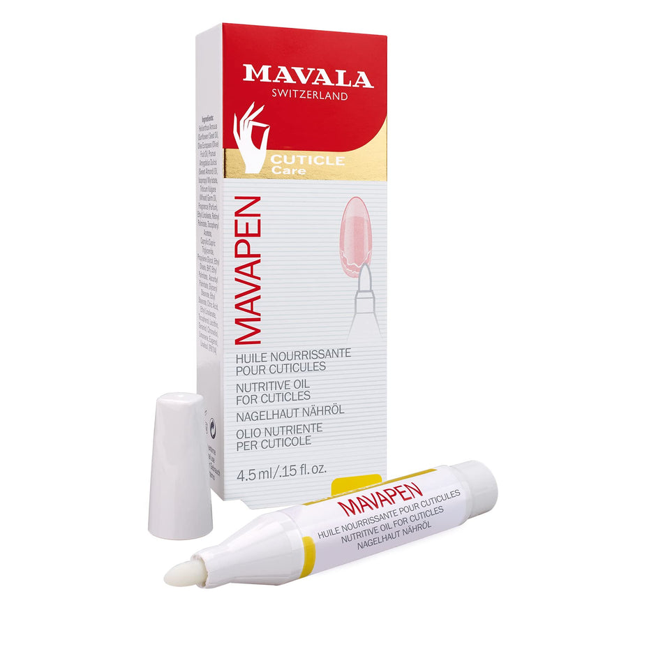 MAVALA front packaging showing compact pen for easy travel