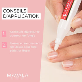 MAVALA pen held in hand demonstrating compact portable size