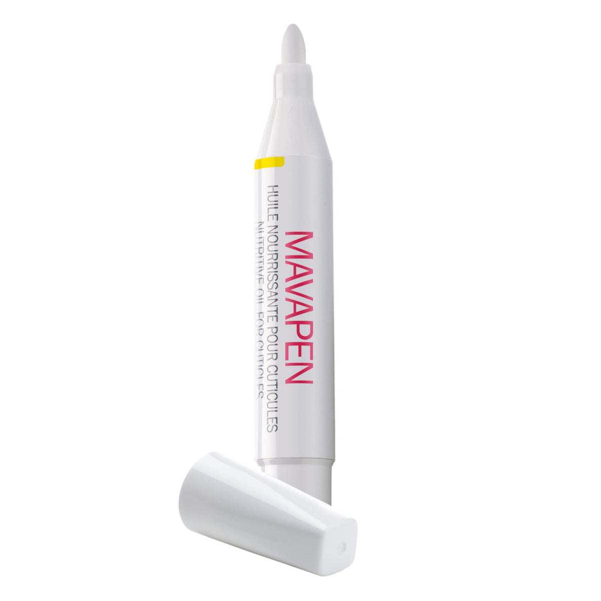 MAVALA close-up applicator tip delivering precise cuticle oil