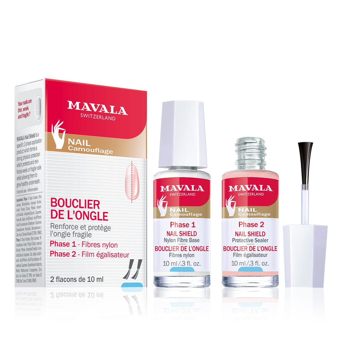 MAVALA front packaging showing two-step nail treatment and clear benefits