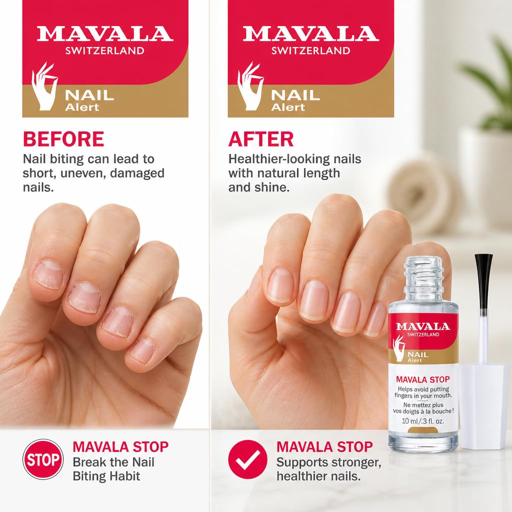 MAVALA brush applicator detail for precise, easy nail coverage