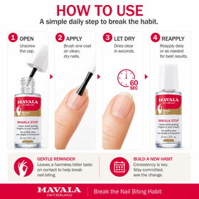 MAVALA clear finish on nails that preserves manicure appearance