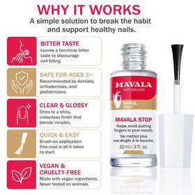 MAVALA kid-friendly application with supervised parent applying polish