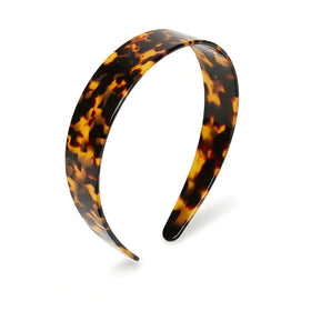 mavsigak front view of tortoise headband showing glossy pattern and elegant finish