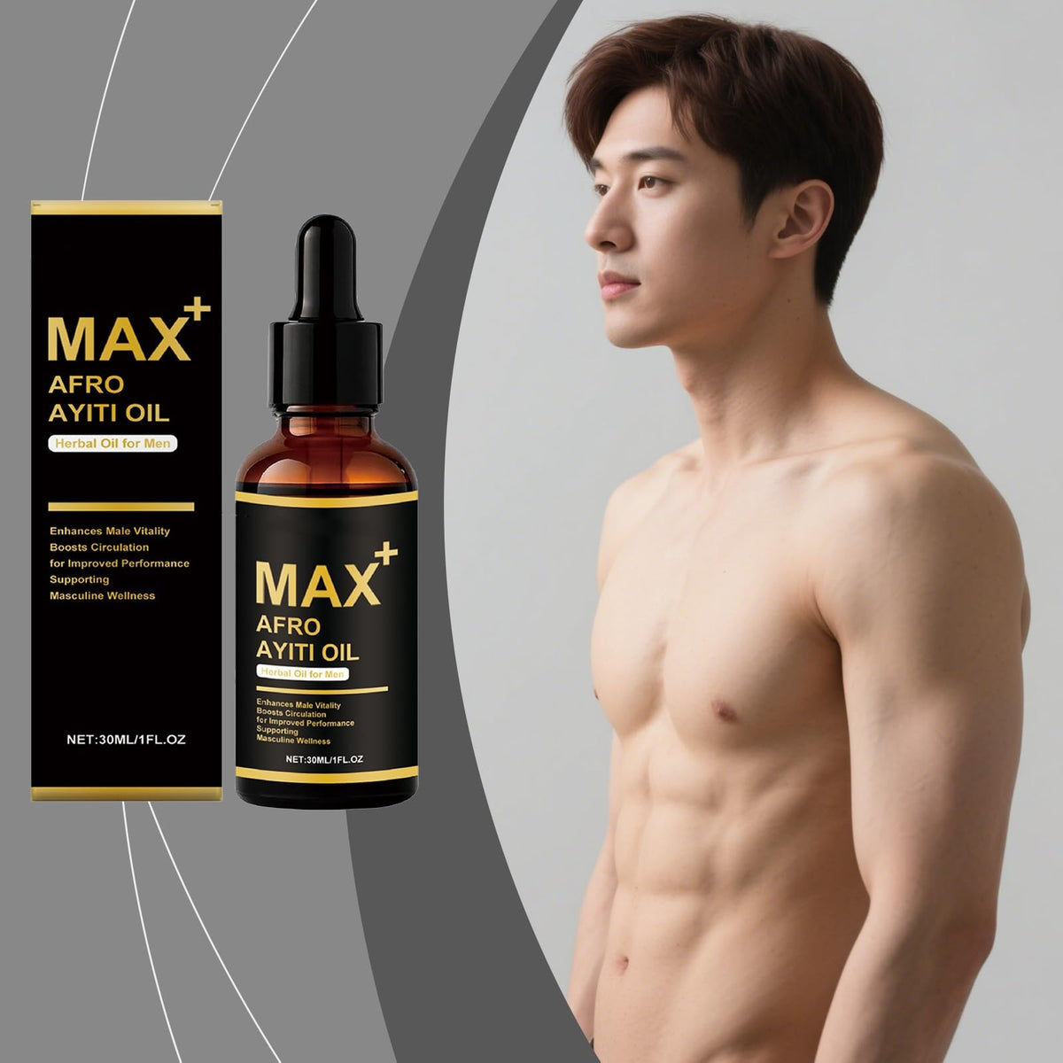 Generic Max+ Afro Ayiti Oil dropper detail highlighting precise dispensing