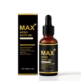 Generic Max+ Afro Ayiti Oil front packaging showing bottle and label benefits