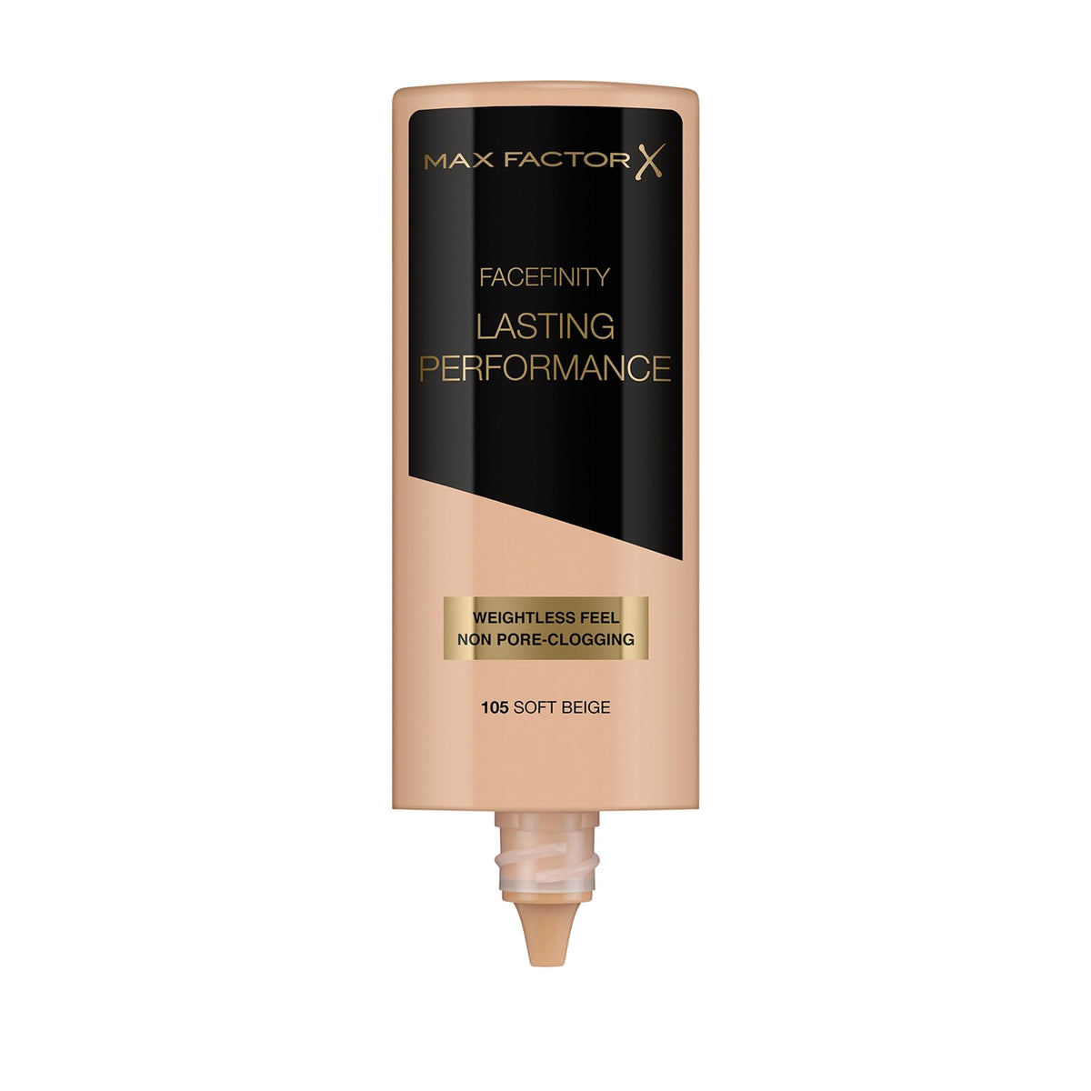 Max Factor pump and cap detail illustrating neat dispensing and control