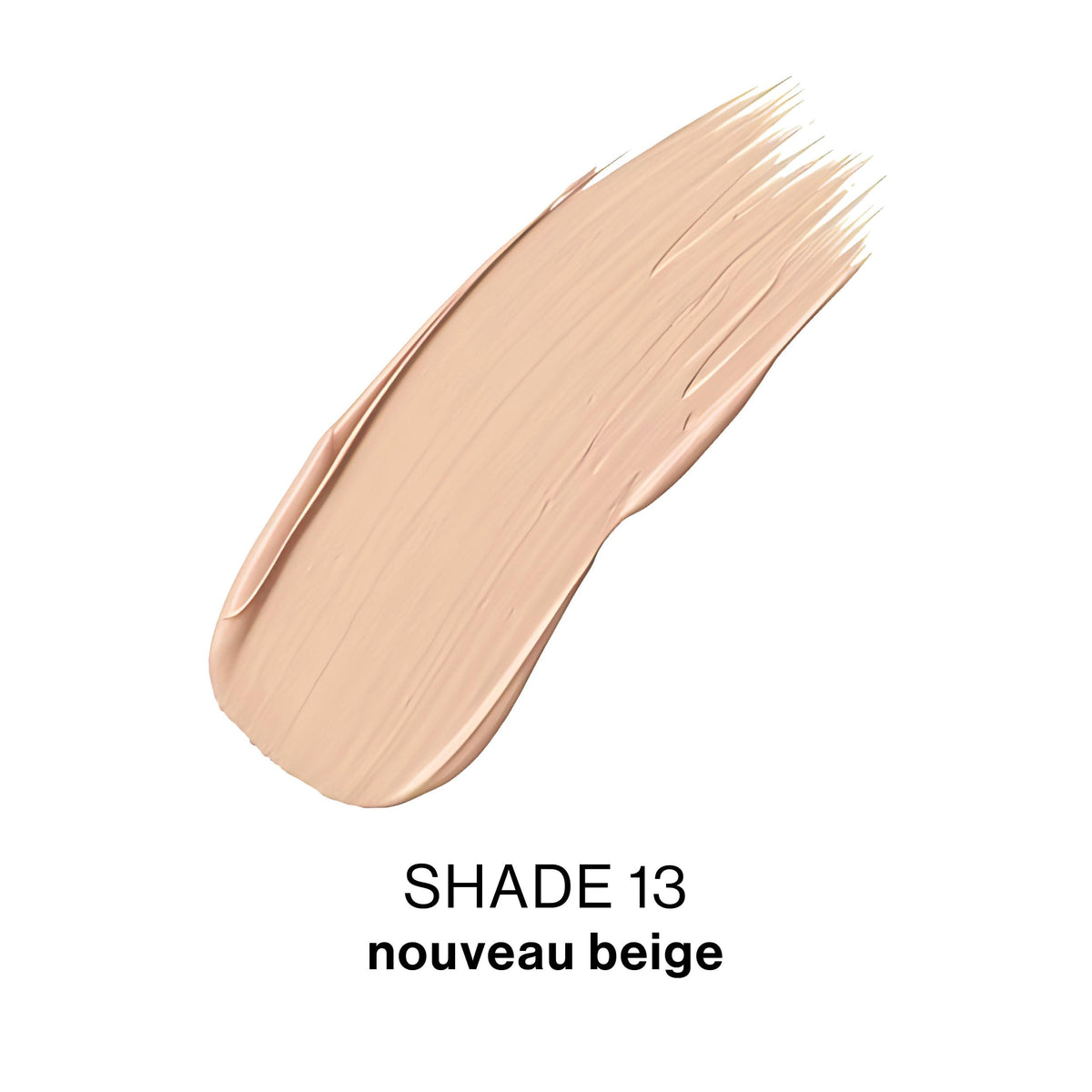 Max Factor Pan Stik close-up of label shade 13 Nouveau Beige, clear shade identification