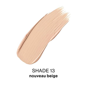 Max Factor Pan Stik close-up of label shade 13 Nouveau Beige, clear shade identification