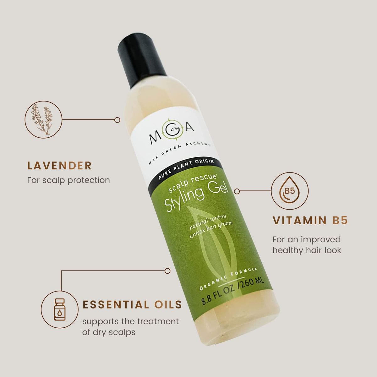 Max Green Alchemy close-up gel texture highlighting smooth non-sticky finish benefit