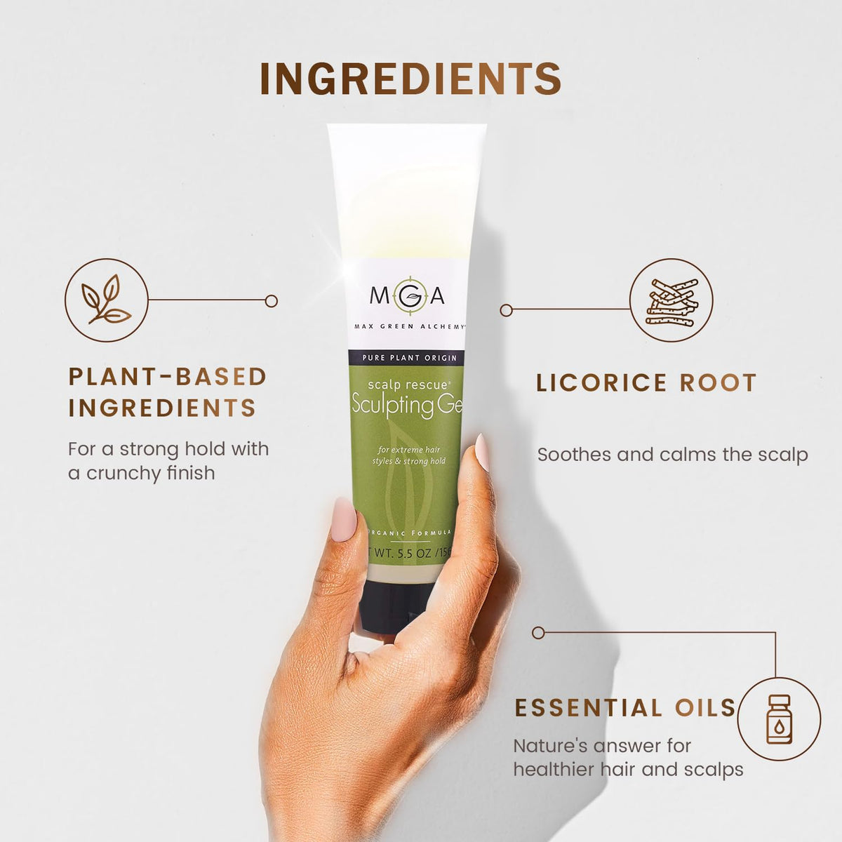 Max Green Alchemy gel texture close-up showing smooth, non-sticky consistency benefit