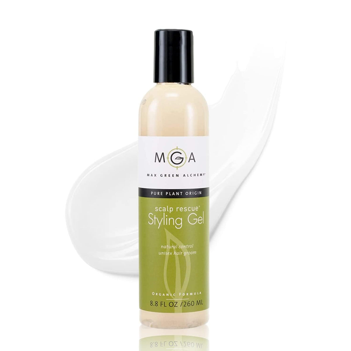 Max Green Alchemy pump dispensing gel showing texture and easy application benefit