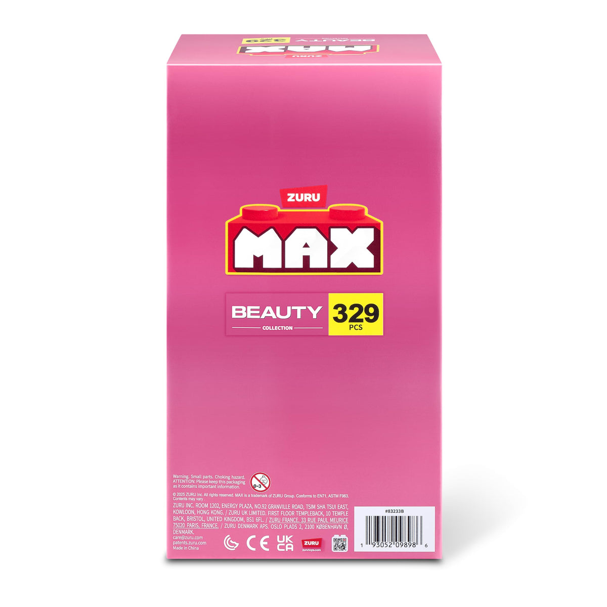 MAX unboxing image with contents laid out showing premium piece count benefit