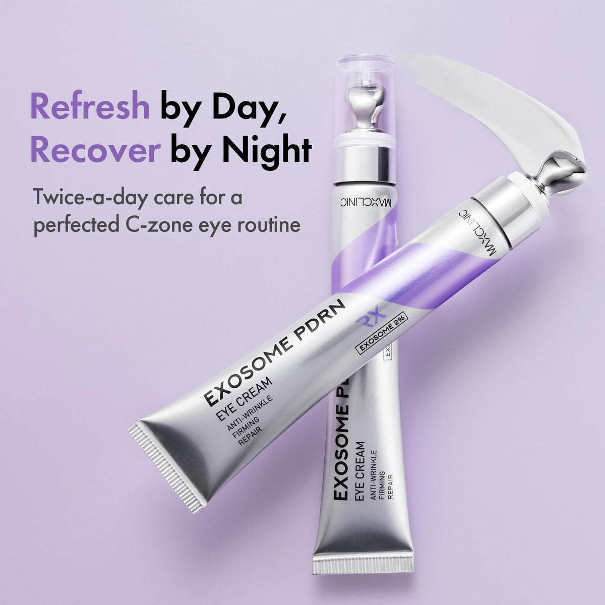 MAXCLINIC 0.68 fl oz tube next to a coin for scale showing compact travel-friendly size