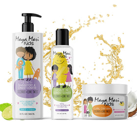 MAYA MARI front packaging set showing trio and benefit of complete kids care