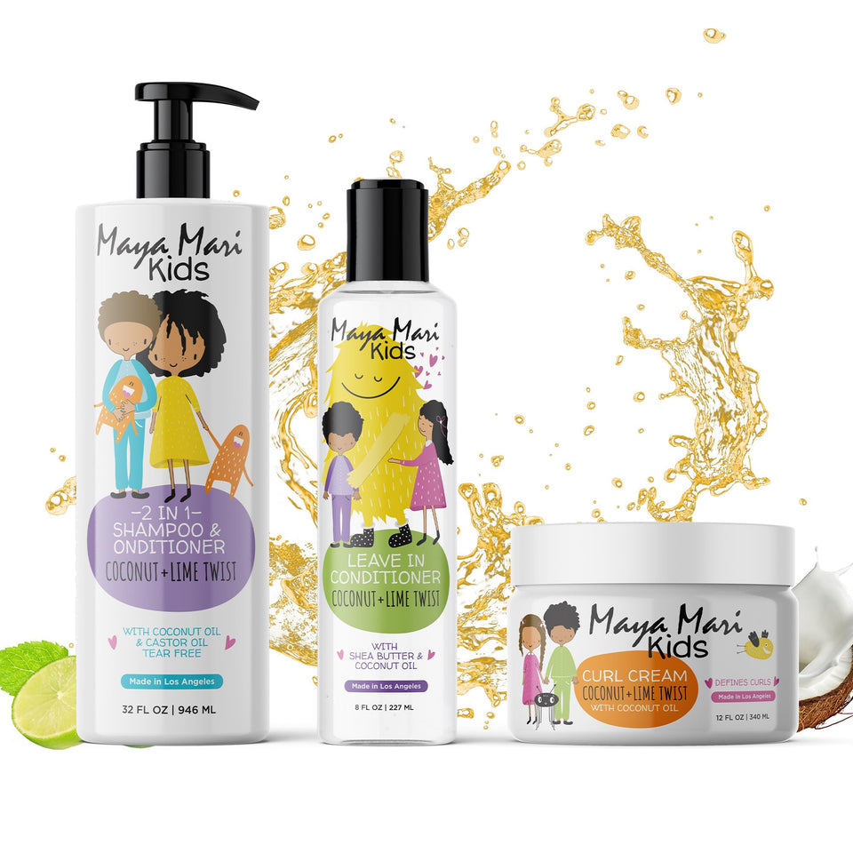 MAYA MARI front packaging set showing trio and benefit of complete kids care