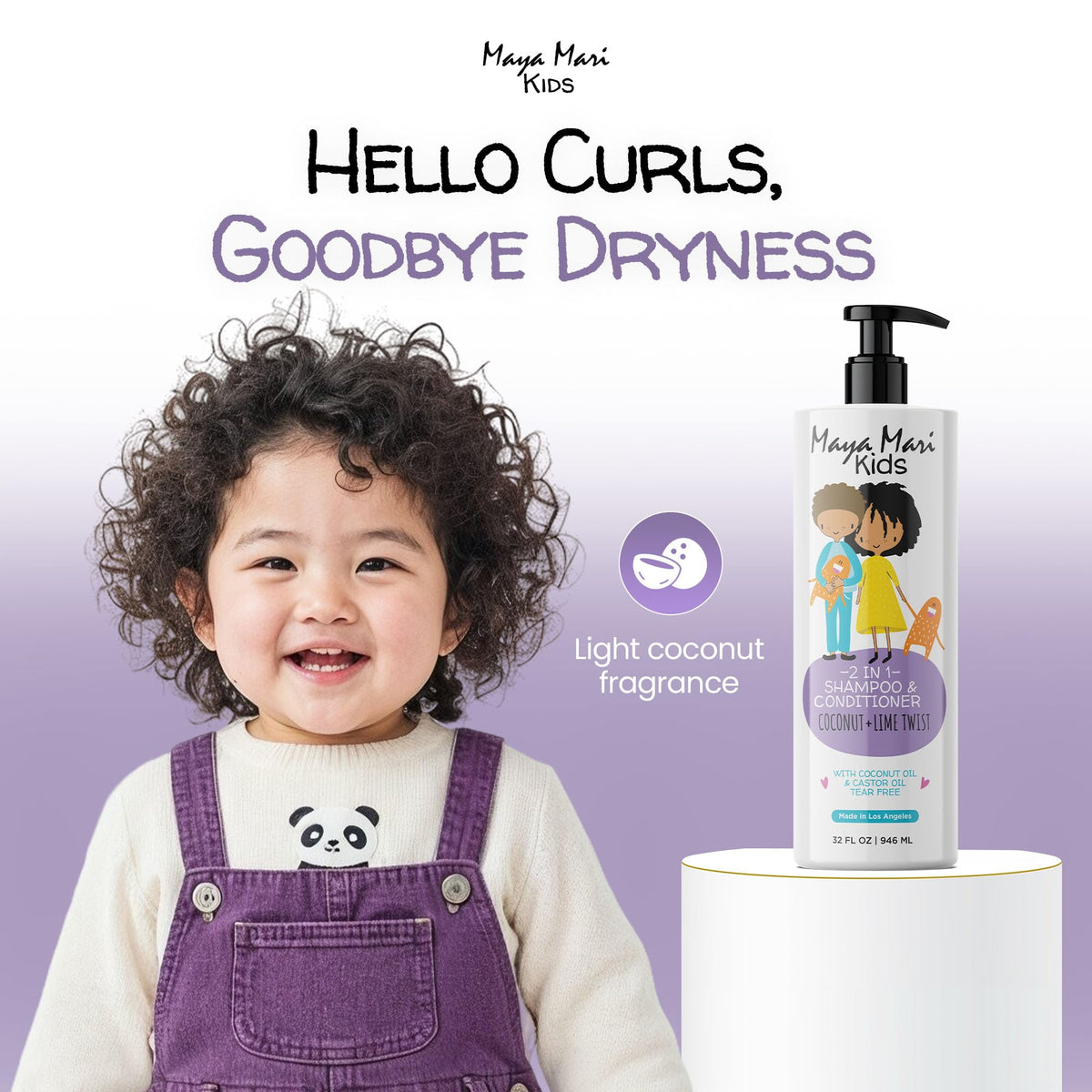 MAYA MARI child using shampoo in bath illustrating tear-free ease