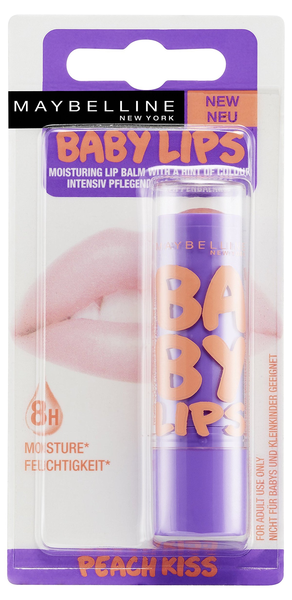 Maybelline Baby Lips held in hand for size comparison and portability benefit