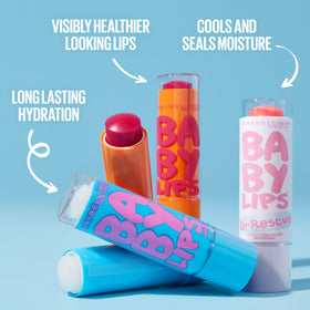 Maybelline Baby Lips balm texture close-up revealing smooth glide and moisturizing finish
