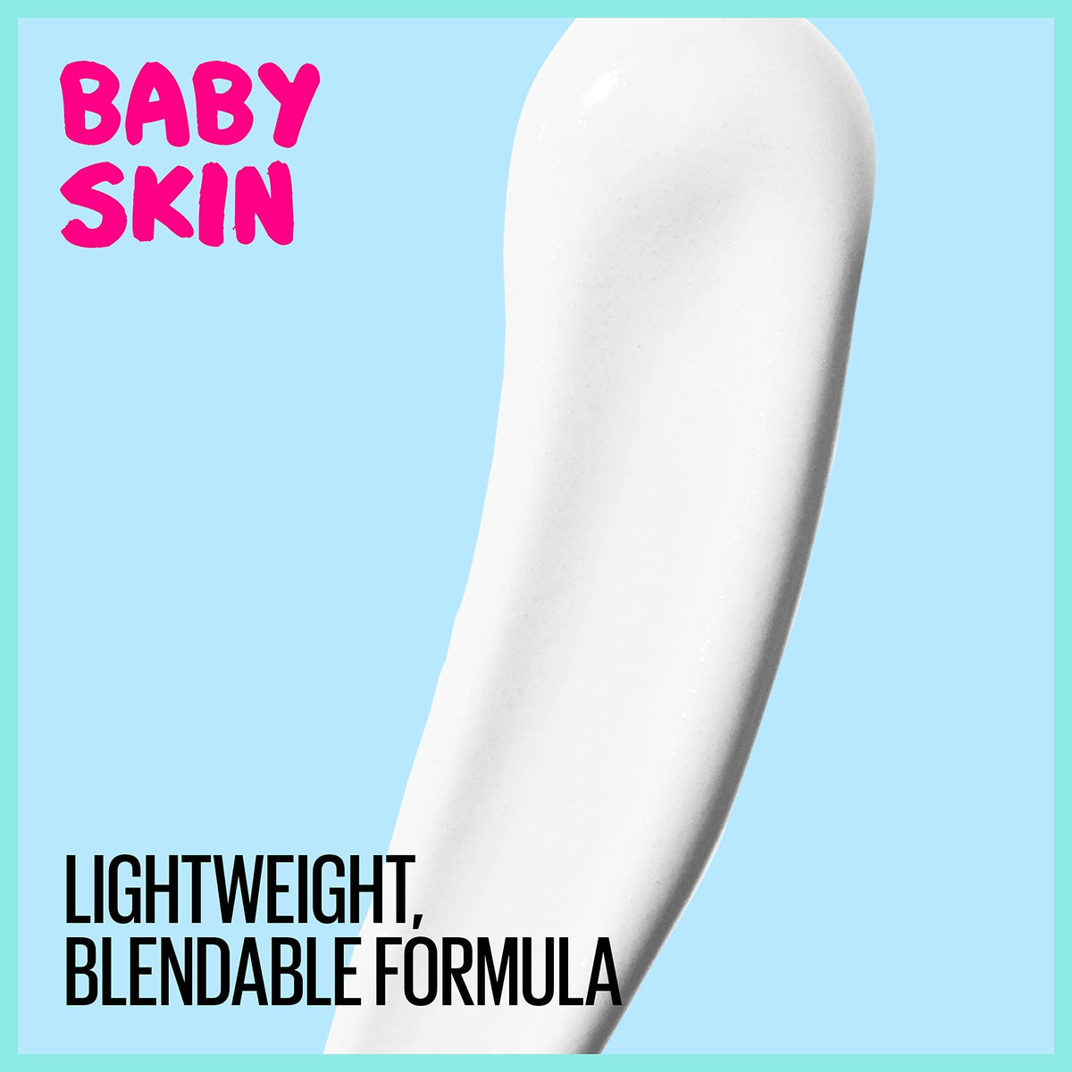 Maybelline clear primer swatch on skin showing blur effect and matte finish