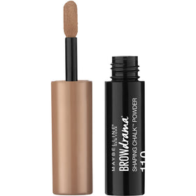 Maybelline Brow Drama close-up brush head showing dual thick-to-thin tip benefit: precise shaping