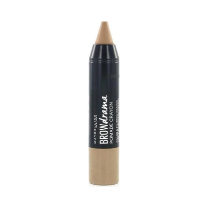 MAYBELLINE Brow Drama crayon front packaging showing shade and effortless grooming benefit