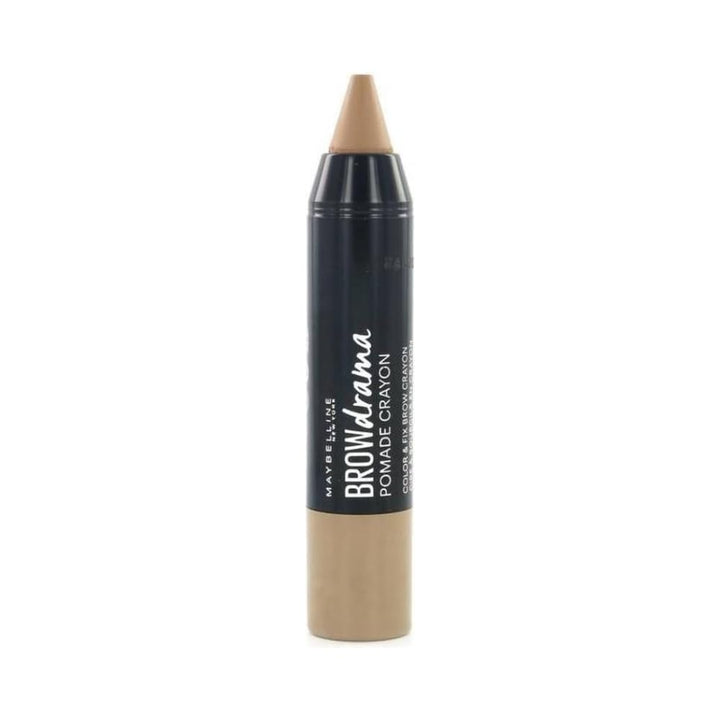 MAYBELLINE Brow Drama crayon front packaging showing shade and effortless grooming benefit