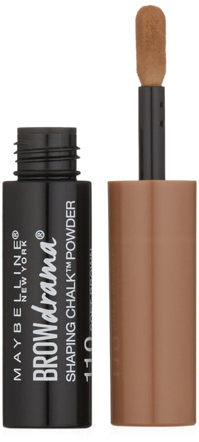 Maybelline Brow Drama front packaging showing compact powder and applicator benefit: quick brow filling