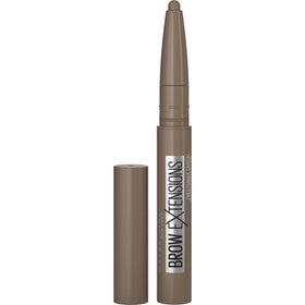 MAYBELLINE front packaging of Brow Extensions pomade crayon showing product benefit