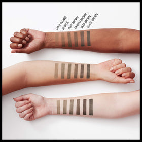 MAYBELLINE product on bathroom vanity illustrating easy daily brow routine