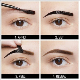 Maybelline Brow Tattoo before and after brows comparison illustrating fuller natural-looking result